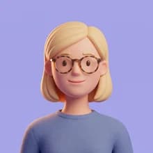 Avatar med blont hår och glasögon